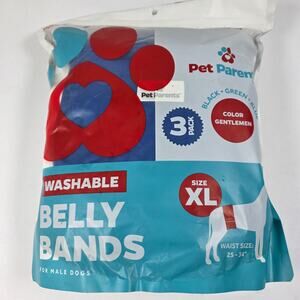 Pet Parents Washable XL Male DOG Belly Bands 3-Pack Colors NEW Pet Care